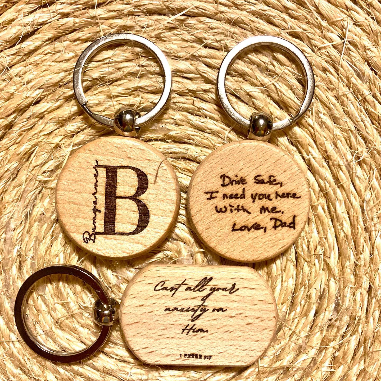 Engraved Wood Keychains